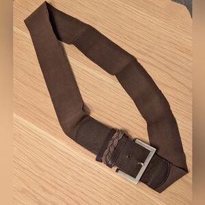 Women's Brown Thick Stretchable Elastic Belt